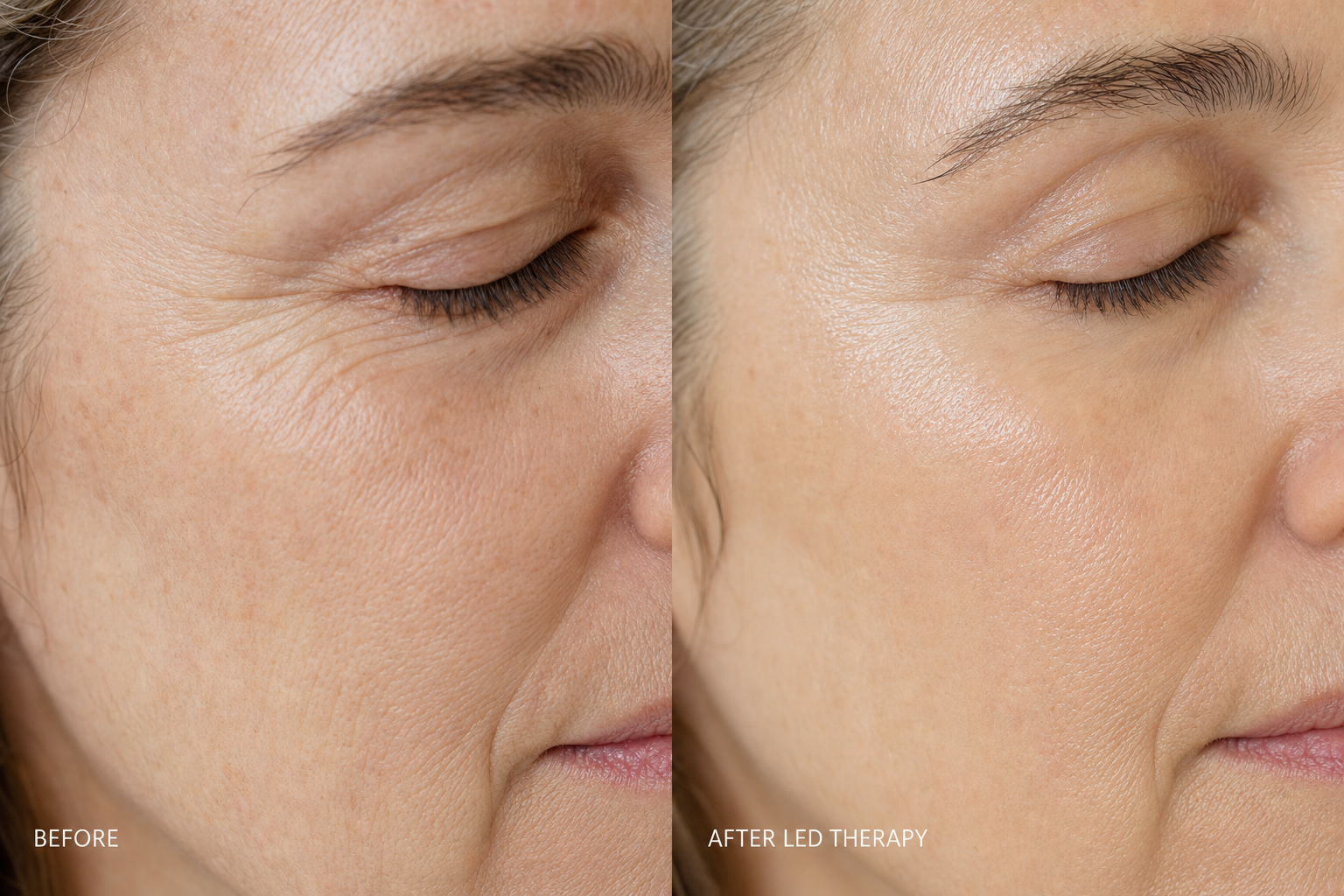Masque LED visage avant après : amélioration visible de la qualité de peau